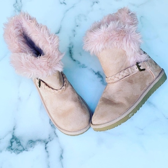 Children’s Place Blush Pink Faux Suede Boots Sz 2 - Picture 8 of 8